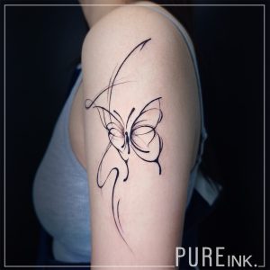 fineline butterfly tattoo