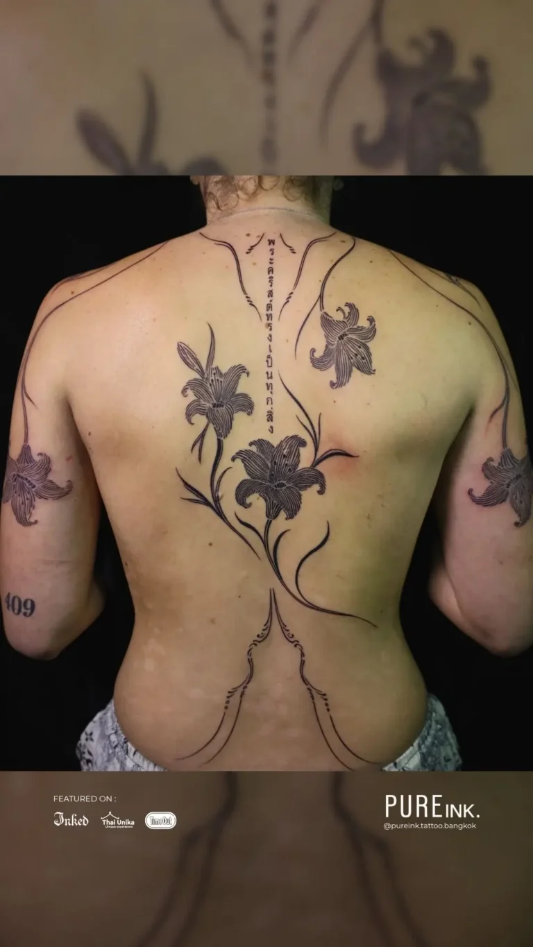 Small, medium, and large tattoo examples from PUREink. Bangkok
